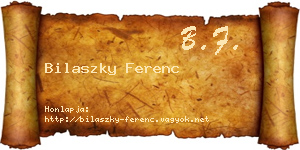 Bilaszky Ferenc névjegykártya